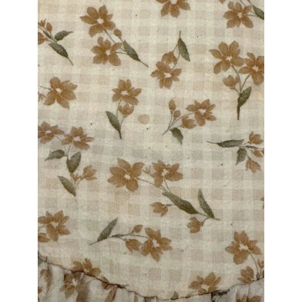 Mabel + Honey Floral Tie Shoulder Dress Size 5 Cottagecore Boho Prairie Neutral